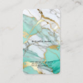 Elegante groene gouden marmeren logo & QR-code mod Visitekaartje (Achterkant)