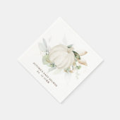 Elegante groene gouden pompoen herfst baby shower servet (Hoek)