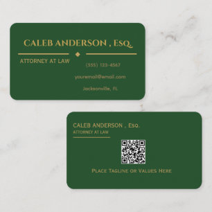 Elegante groene & gouden QR-code visitekaart Visitekaartje