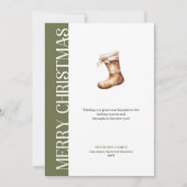 Elegante Groene Gouden Script Kerstgroet Feestdagenkaart (Voorkant)