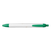 Elegante Groene Gouden Script Monogram Beginletter Zwarte Inkt Pen (Achterkant)