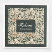 Elegante groene gouden servetten gepersonaliseerde (Voorkant)