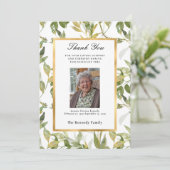 Elegante groene gouden sympathie dank u kaart (Staand voorkant)