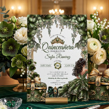 Elegante groene gouden tiara bloemstuk Quinceañera