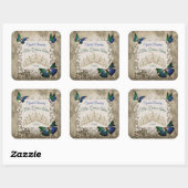 Elegante groene gouden tiara feestfavor Quinceaner Vierkante Sticker (Vel)