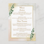 Elegante groene & gouden trouwmenu kaart (Voorkant)