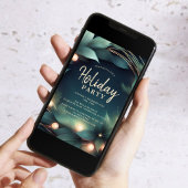 Elegante groene & gouden uitnodiging voor feesteli