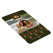 Elegante groene gouden vrolijke kerst fotomagneet magneet (Rechterzijde)