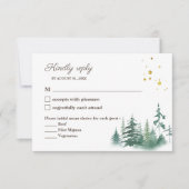 Elegante groene gouden waterverf boom trouw-RSVP RSVP Kaartje (Voorkant)