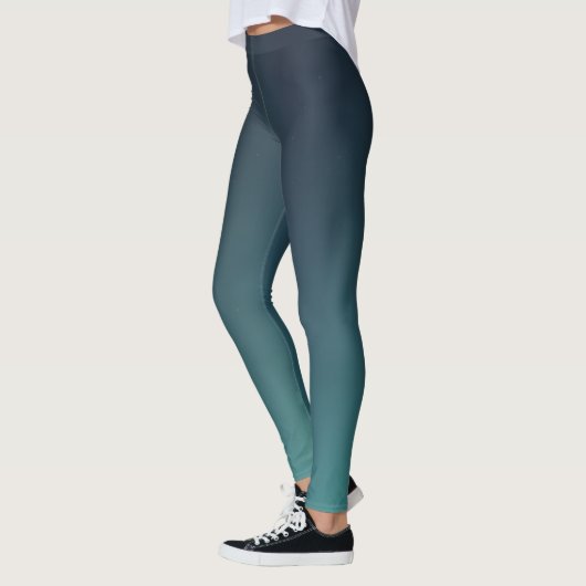 Elegante groene gradiënt Modern eenvoudig voor haa Leggings (Links)