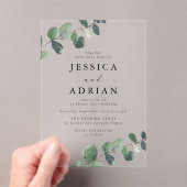 Elegante groene groene bruiloft acryl uitnodigingen (Insitu (Draagbaar))