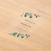 Elegante groene groene bruiloft acryl uitnodigingen (Laagn)