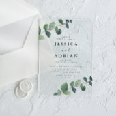 Elegante groene groene bruiloft acryl uitnodigingen