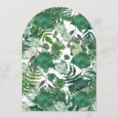 Elegante groene groene Waterverf boogbruiloft Kaart (Achterkant)