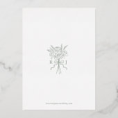 Elegante groene hand getekend boog lint Sla de dat Folie Uitnodiging (Achterkant)