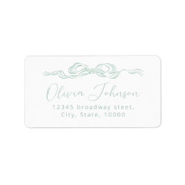 Elegante groene handgetekende boog retouradres sti etiket