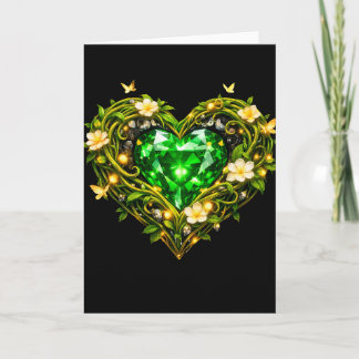 Elegante Groene Hart Luxe Wenskaart Kaart