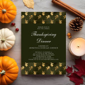 Elegante groene herfst laat Thanksgiving diner Kaart