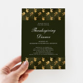 Elegante groene herfst laat Thanksgiving diner Kaart