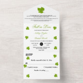 Elegante groene herfstbladeren herfst bloemenbruil all in one uitnodiging (Binnen)