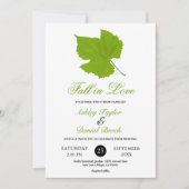 Elegante groene herfstbladeren herfst bloemenbruil kaart (Voorkant)