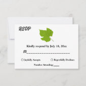 Elegante groene herfstbladeren herfst bloemenbruil RSVP kaartje (Voorkant)