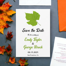 Elegante groene herfstbladeren herfst bloemenbruil save the date