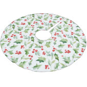 Elegante groene Holly laat rode bessen achter Kerstboom Rok (Gekanteld)