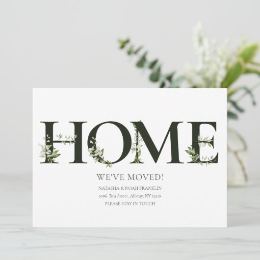 Elegante Groene Huis Verhuisbericht Aankondiging (Staand voorkant)