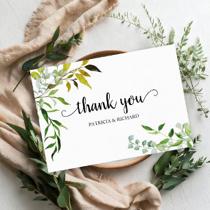 Elegante Groene Huwelijks Dankjewel RSVP Kaartje