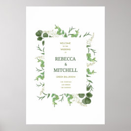 Elegante Groene Huwelijks Welkom Poster