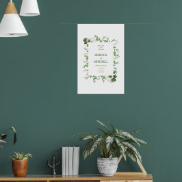 Elegante Groene Huwelijks Welkomstposter Poster