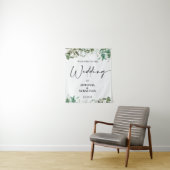 Elegante Groene Huwelijksbegroeting Wandkleed (In situ)