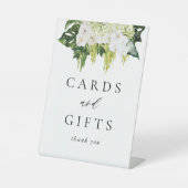 Elegante groene huwelijkskaarten en -cadeaus reclamebord met voetstuk (Voorkant)