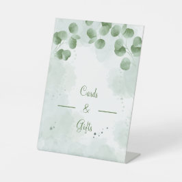 Elegante Groene Huwelijkskaarten en Geschenken Reclamebord Met Voetstuk