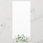 Elegante groene huwelijksmenu kaarten (Achterkant)