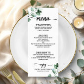 Elegante groene huwelijksmenu menu