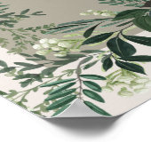 Elegante Groene Huwelijksontvangstbord met Rustiek Poster (Hoek)