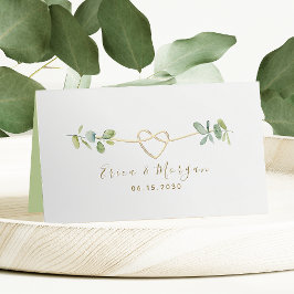 Elegante Groene Huwelijksplaatskaart Plaatskaartje