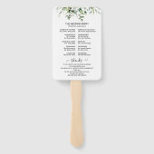 Elegante Groene Huwelijksprogramma Handventilator Handwaaier (Achterkant)