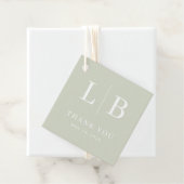 Elegante Groene Initialen Bedankjes Labels (In situ)