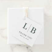 Elegante Groene Initialen Bedankjes Labels (In situ)