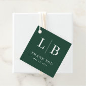 Elegante groene initiële Dank je wel Bedankjes Labels (In situ)