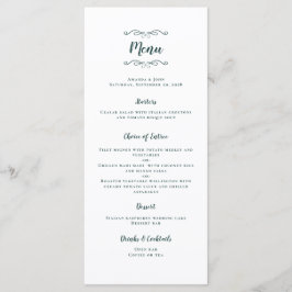 Elegante groene kalligrafie bruiloftdiner menu