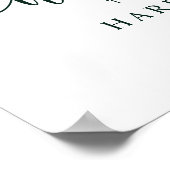 Elegante groene kalligrafie Foto Bruiloft Welkom Poster (Hoek)