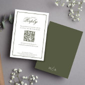 Elegante groene kalligrafie RSVP