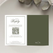 Elegante groene kalligrafie RSVP