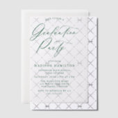 Elegante groene kalligrafie script afstudeerfeest vellum uitnodigingen (Offset (Uitnodiging))