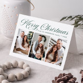 Elegante Groene Kalligrafie Vrolijk Kerstfeest 3 F Feestdagen Kaart