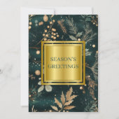 Elegante groene kerst botanische zaken feestdagenkaart (Voorkant)